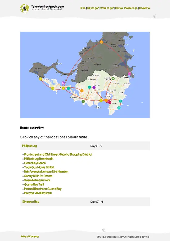 example page 4 from our offline Travel Guide for Sint Maarten